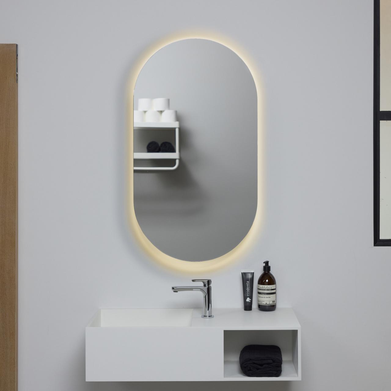 Oval mirror cabinet 500x900 mm