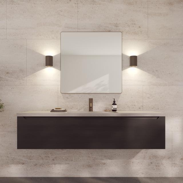 Refine mirror 800x800 mm Brown brass