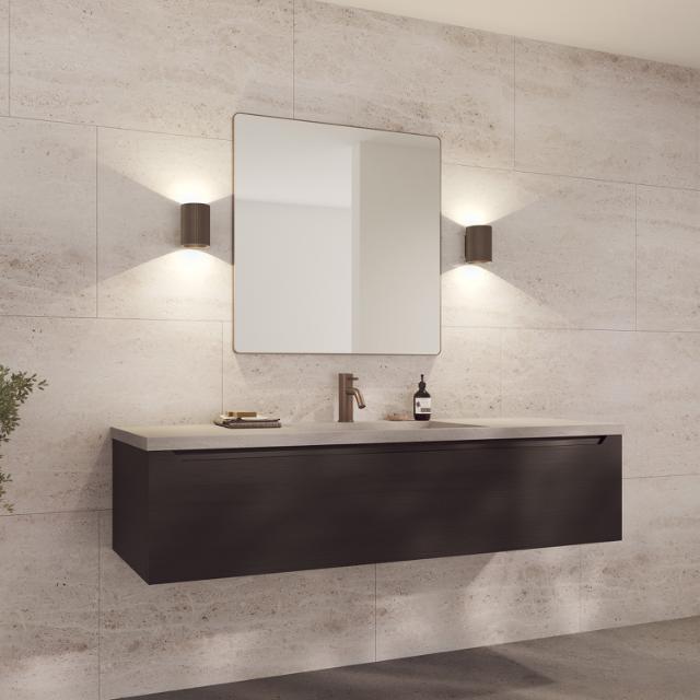 Refine mirror 800x800 mm Brown brass